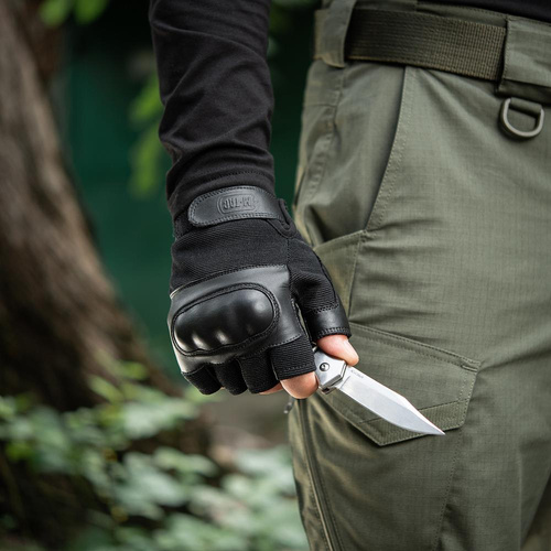 M-Tac - Штурмовые тактические перчатки без пальцев Mk.4 - черные - 90214002. - Тактические перчатки - Снаряжение