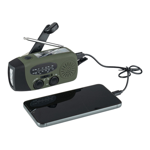 Рації - Fosco Industries - Радіо Sruvival з сонячною батареєю і кривошипним - FM/AM - Зелений - 464600