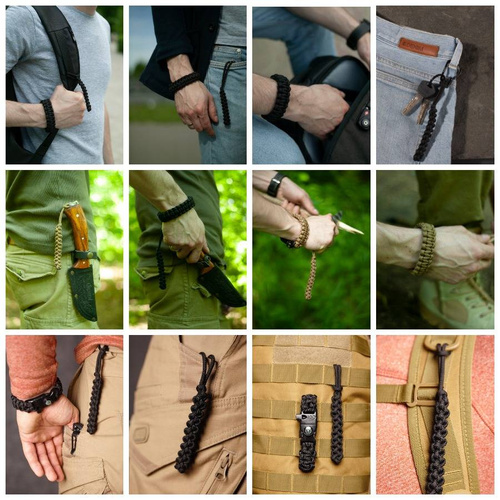 Паракорд - EDCX - Підвіска для виживання "Ящірка" з вогневим стартером - Coyote Brown - 2287