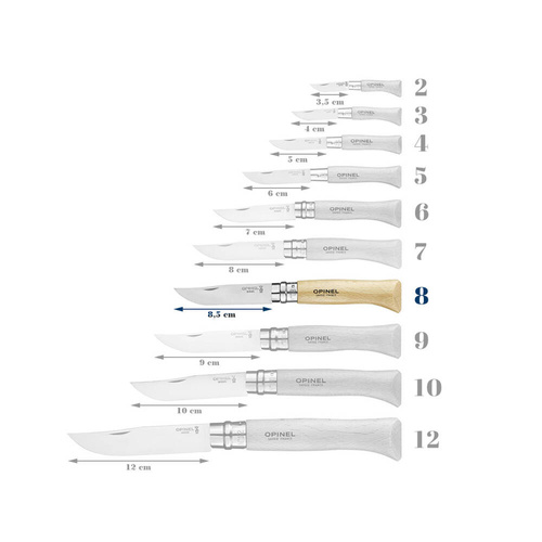 Швейцарские ножи - Opinel - Нож N°8 VRI - Inox - Дуб/Chêne - 002021
