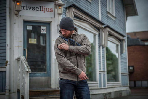 Helikon - Толстовка с капюшоном Covert Tactical Hoodie - Fullzip - Синий меланж - BL-CHF-SF-M2 - Толстовки Helikon