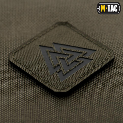 Нашивки - M-Tac - Квадратная нашивка Laser cut Valknut - Чёрный / Ranger Green - 51162232