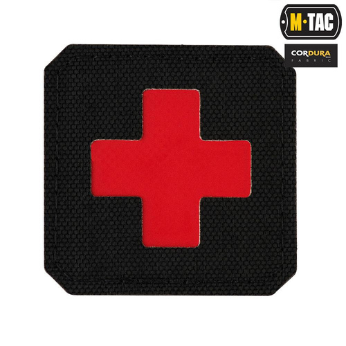 M-Tac - Нашивка Medic Cross Laser Cut - Cordura 500D - Червоний / Чорний  - 51122233 - Група крові, медичні