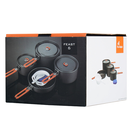 Fire Maple - Туристический зверинец - Набор из 4-х предметов посуды - FEAST 5 Cookware-Orange - Котелки - Кемпинг