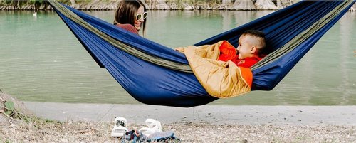 Гамаки - ENO - Одномісний гамак SingleNest® - Хакі / Бордовий - SH025