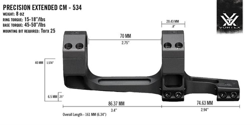 Vortex Optics - Precision Extended Mount - 34 mm - Black - CM-534 - Остальные чехлы - Снаряжение