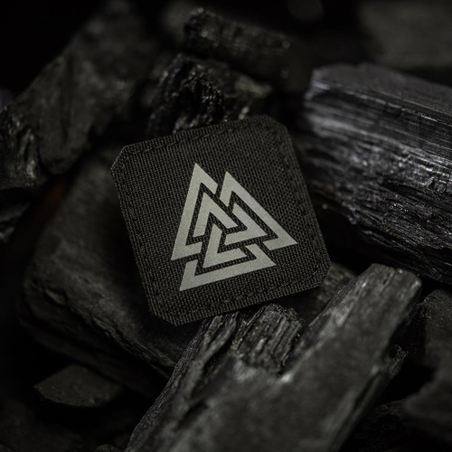 M-Tac - Квадратна нашивка Laser cut Valknut - Чорний / Сірий - 51162211 - Нашивки