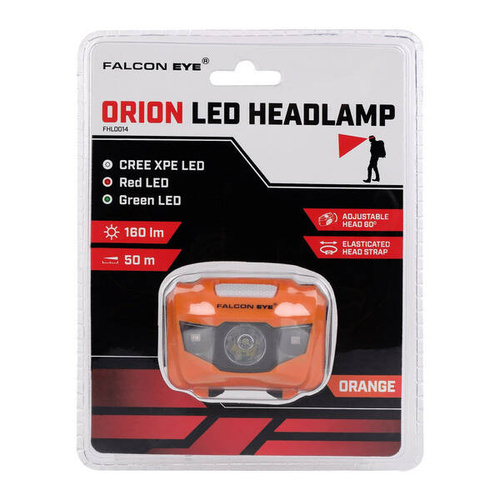 Falcon Eye - Налобный фонарь Orion - Cree XPE LED - 160 lm - Orange - FHL0014 - Налобные фонари - Фонарики
