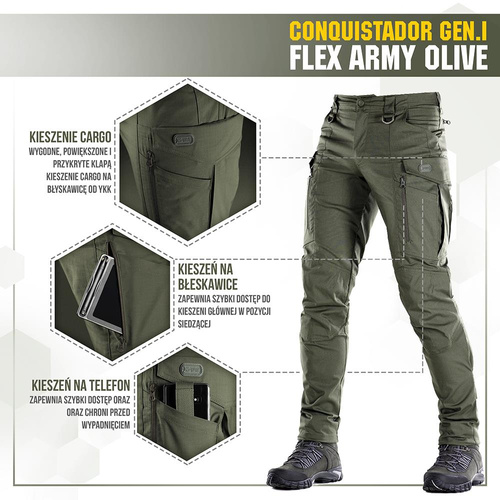 Одежда - M-Tac - Тактические брюки Conquistador Gen.I Flex - Ripstop - Army Olive - 20059062. - Тактические брюки