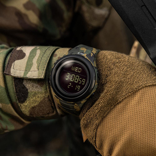 Годинники - M-Tac - Тактичний годинник 2166 - LED - 5 ATM - Камуфляж - 50008030