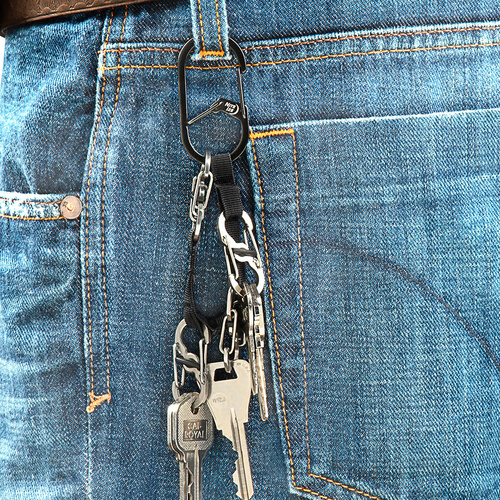 Кемпинг - Nite Ize - GearLine Mini Key Organizer Carabiner - Steel - Black - GLMK-A1-R3 - Карабины