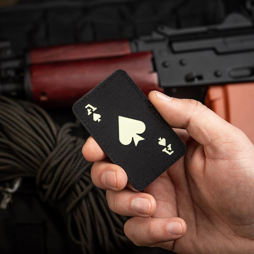 Одежда - M-Tac - нашивка Ace of Spades - 500D Cordura - Black / Fluorescent - 51109299 - Нашивки