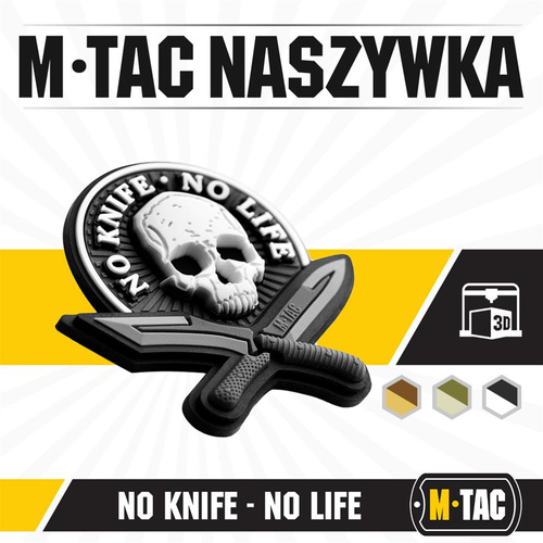 M-Tac - Нашивка 3D PVC No Knife - без життя - чорний / білий - 51128236 - 51128236 - Нашивки
