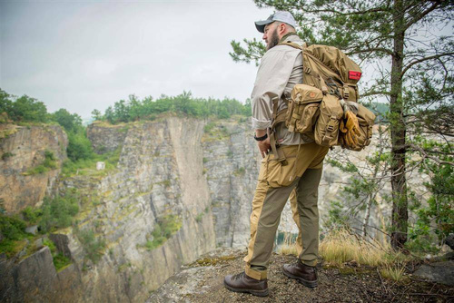 Helikon - Штани outdoorowe Hybrid Outback Pants® - DuraCanvas® - Cloud Grey / Чорний - SP-HOP-DC-8401A - Штани тактичні