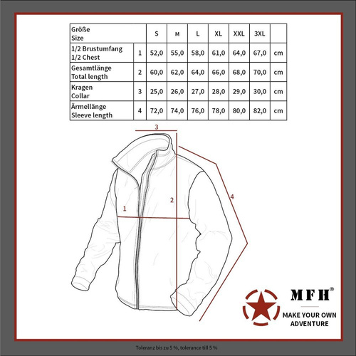 MFH - Толстовка термо US Jacket Lining - Чёрный - 03202A - Кители - Одежда