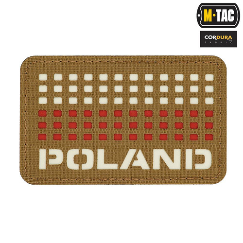 M-Tac - нашивка з прапором Польщі та написом - лазерне різання - пікселі - червоний / койот / білий - 51006105 - Нашивки