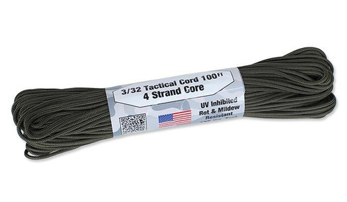 Atwood Rope MFG - Тактический шнур 3/32 - 2,2 мм - оливковый цвет - 30,48 м - Паракорд