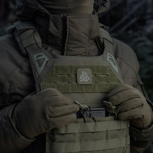 M-Tac - Квадратная нашивка Laser cut Valknut - Чёрный / Ranger Green - 51162232 - Нашивки