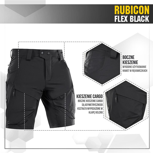 Одежда - M-Tac - Тактические шорты Rubicon Flex - 4-Way Stretch - YKK - Черный - 20070002 - Шорты