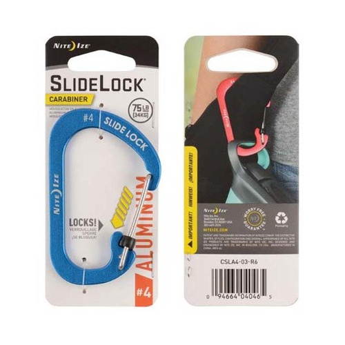 Nite Ize - Карабін SlideLock® Carabinet Aluminum #4 - Синій - CSLA4-03-R6 - Карабины