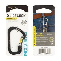 Nite Ize - Карабин SlideLock® Carabiner Stainless Steel #3 - Czarny - CSL3-01-R6