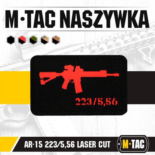 M-Tac - AR-15 223/5.56 Laser Cut patch - Black/Red - 51111233 - Нашивки - Одежда
