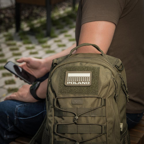 Нашивки - M-Tac - нашивка с флагом и надписью Польша - лазерная резка - пиксели/прямоугольник - Ranger Green / Fluo - 51007223