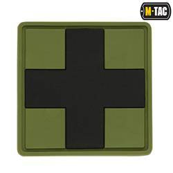 M-Tac - 3D PVC Нашивка Medic Cross Square patch - Чёрный/Оливковый - 51124102