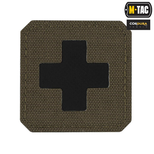M-Tac - Нашивка Medic Cross Laser Cut - Cordura 500D - Ranger Green/Charny - 51122232 - Група крові, медичні