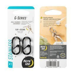 Nite Ize - G-Series™ #1 двойной крюк с защелкой - 2 шт. - Сталь - черный - GS1-01-2R6