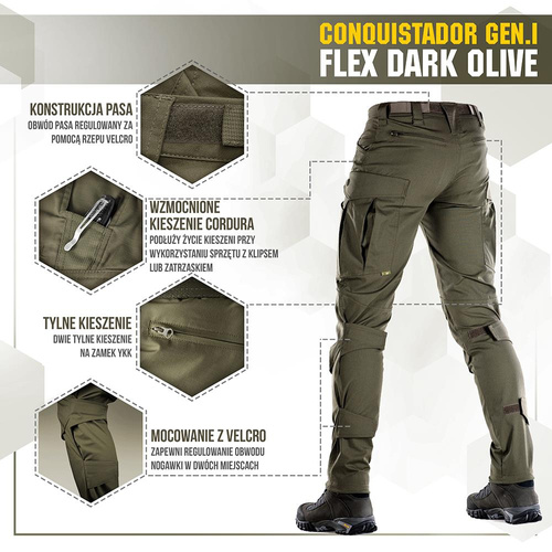 Штани тактичні - Тактичні штани M-Tac - Conquistador Gen.I Flex - Ripstop - Dark Olive - 20059048.