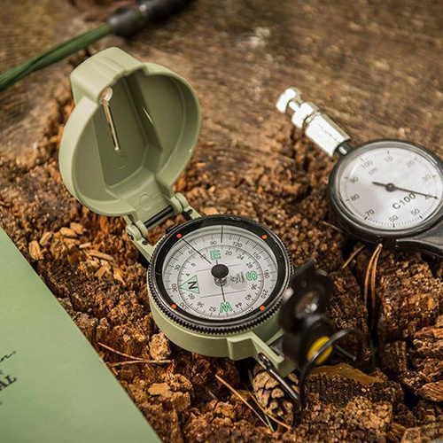 Компасы - Helikon - Тактический компас Ranger Mk2 со светодиодной подсветкой - алюминий - KS-RL2-AL-82