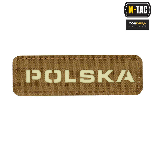 M-Tac - Нашивка Польша 25х80 - Laser Cut Fluorescencyjna - Coyote/Lum  - 51004205 - Нашивки