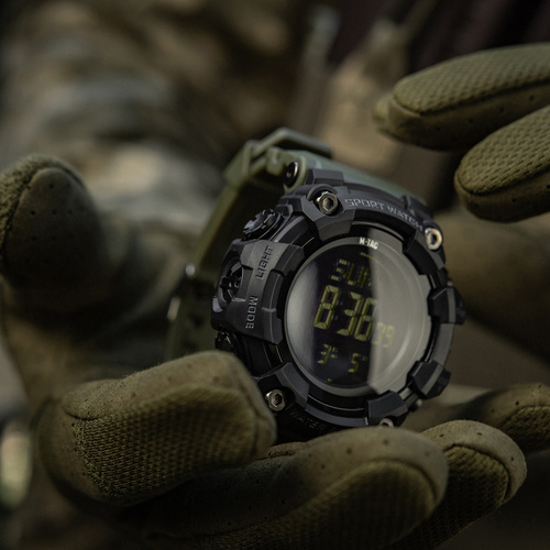 Спорядження - M-Tac - Тактичний годинник 2037 - LED - 5 ATM - Зелений - 50007001 - Годинники