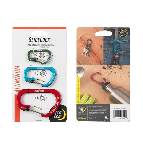 Nite Ize - Набор карабинов SlideLock® Aluminum Combo - 3 шт.  CSLA234-A1-R6 - Карабины