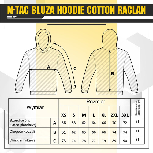 M-Tac - Bluza Hoodie Cotton Raglan - Czarna - 20483002 - Толстовки - Одежда