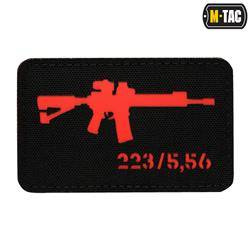 M-Tac - нашивка AR-15 223/5.56 Laser Cut - чорна/червона - 51111233