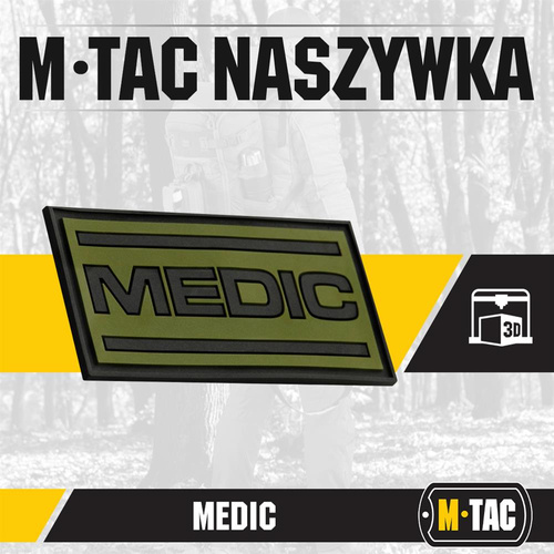 Группа крови, медицинские - M-Tac - 3D PVC нашивка Medic - черный/оливковый - 51125102