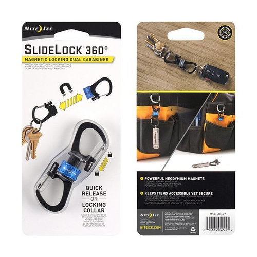 Nite Ize - SlideLock® 360° магнитный блокирующий двойной карабин - Niebieski - MSBL-03-R7 - Карабины