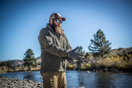 Тактичні рукавиці - Helikon - Утеплені тактичні рукавички Impact Duty Winter Mk2 - чорні/зелені - RK-ID2-NE-0201B