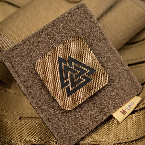 M-Tac - Квадратна нашивка Laser cut Valknut - Чорний / Coyote - 51162502 - Нашивки - Одяг