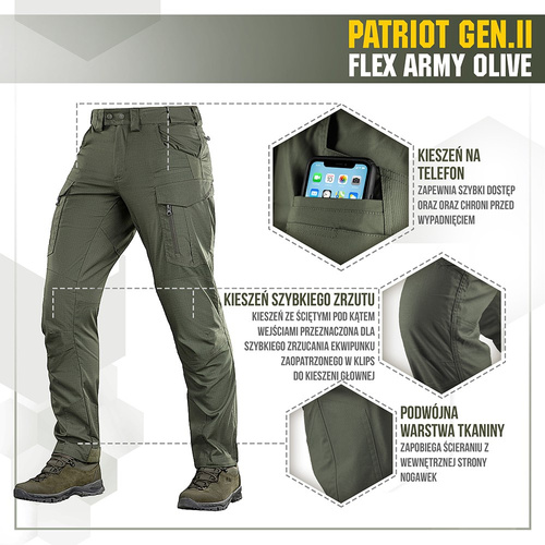 Одежда - M-Tac - Тактические брюки Patriot Gen II Flex - Army Olive - 20056862 - Тактические брюки
