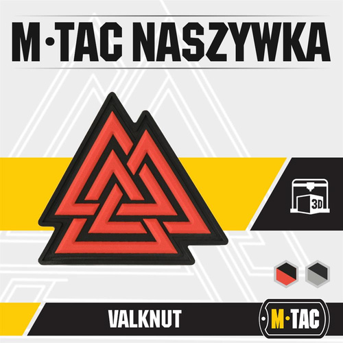 Одяг - M-Tac - 3D Нашивка з ПВХ Valknut - Червоний / Чорний - 51163233 - Нашивки