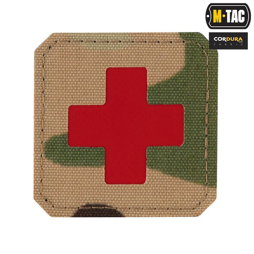 M-Tac - Нашивка Medic Cross Laser Cut - Cordura 500D - Красный / MultiCam  - 51122833 -  Группа крови, медицинские