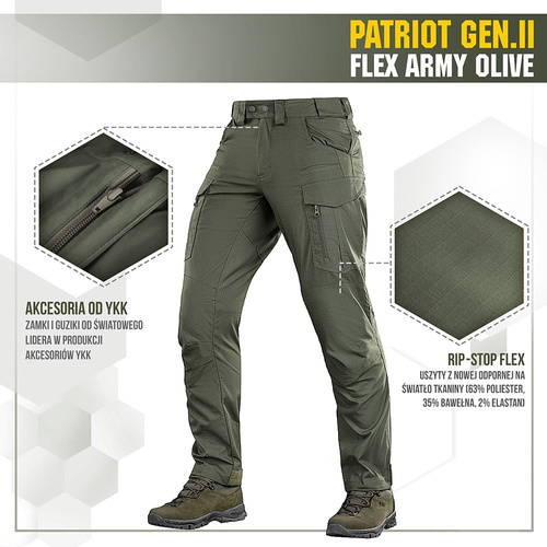 Тактические брюки - M-Tac - Тактические брюки Patriot Gen II Flex - Army Olive - 20056862