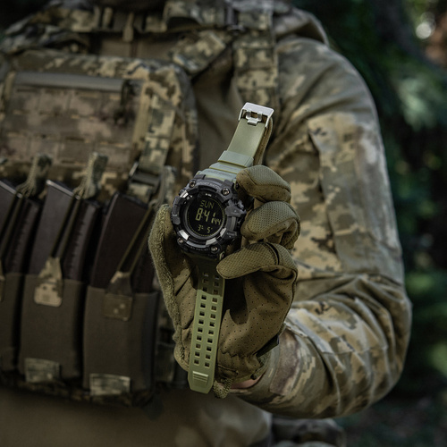 Спорядження - M-Tac - Тактичний годинник 2037 - LED - 5 ATM - Зелений - 50007001 - Годинники