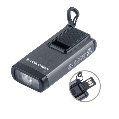Ledlenser - K6R акумуляторний світлодіодний ліхтар / підвіска - 400 лм - З червоним режимом - Сірий - 502577 - Ліхтарі брелки