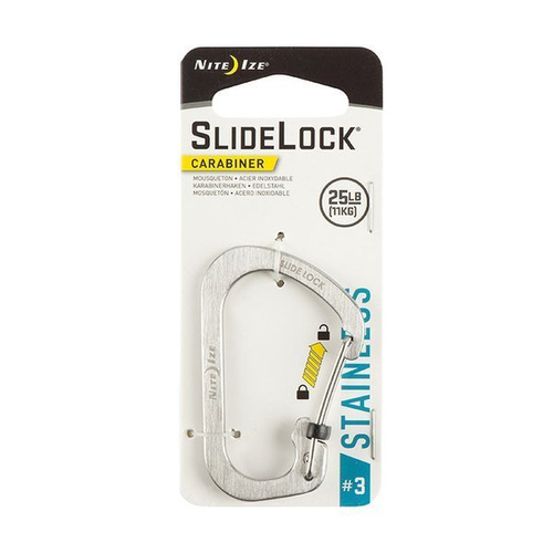 Nite Ize - Карабин SlideLock® Carabiner Stainless Steel #3 - Stainless - CSL3-11-R6 - Карабины