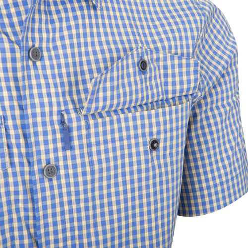 Одяг - Helikon - Сорочка Covert Concealed Carry Short Sleeve - Royal Blue Checkered - KO-CCS-CB-C4 - Тактичні сорочки