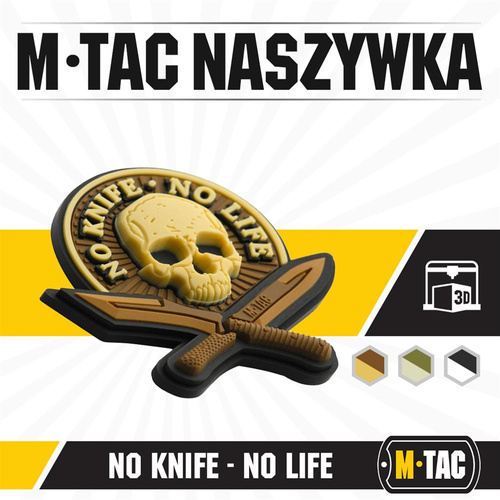 Одежда - M-Tac - Нашивка 3D PVC No Knife - No Life patch - Coyote - 51128005 - Нашивки